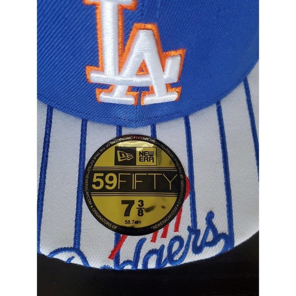 Los Angeles Dodgers Men's New Era 59FIFTY LA Logo MLB Baseball. 7 3/8 - Picture 2 of 10